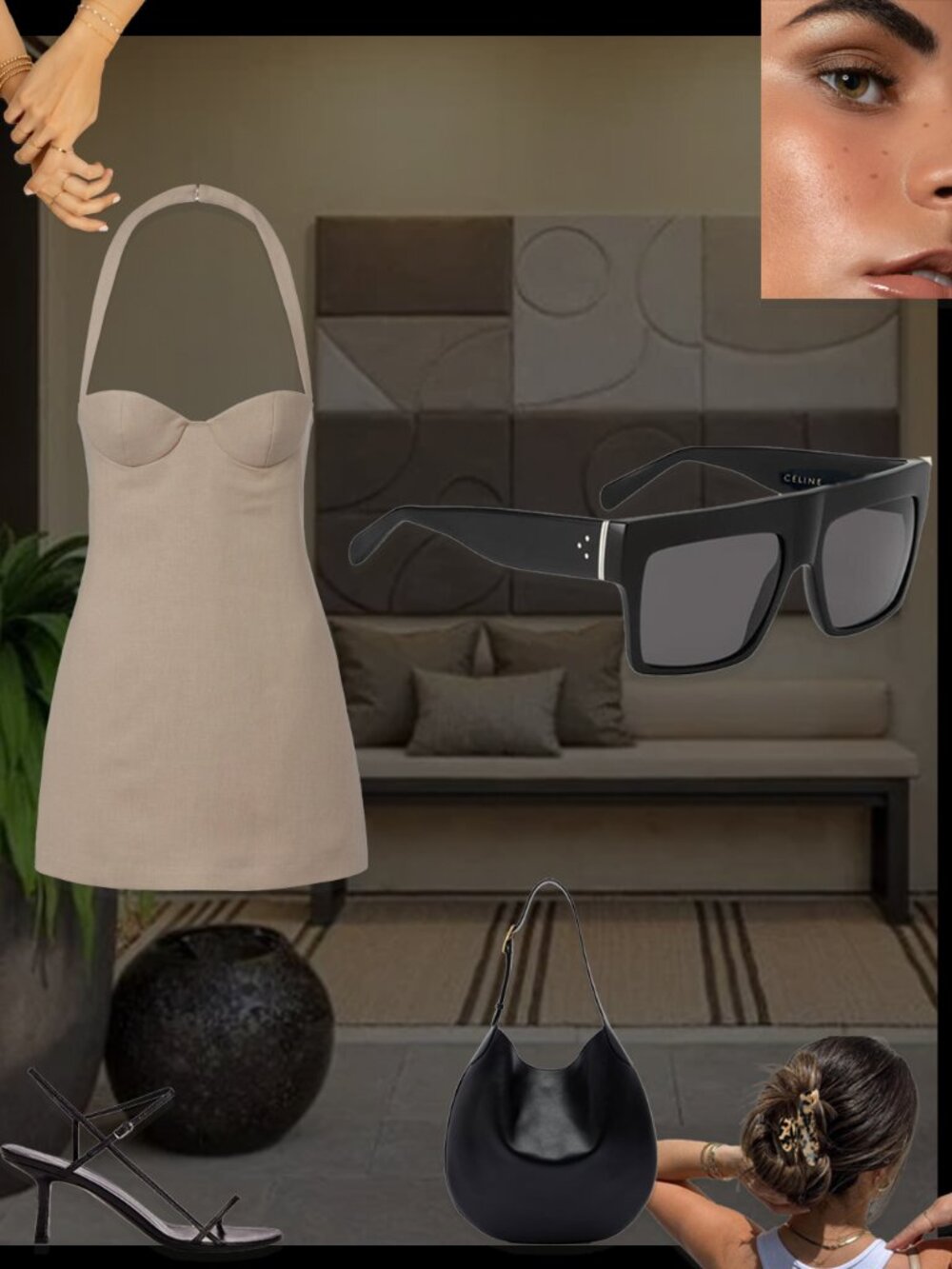 Celine, Acetate Rectangular Sunglasses - Picture 2 of 14